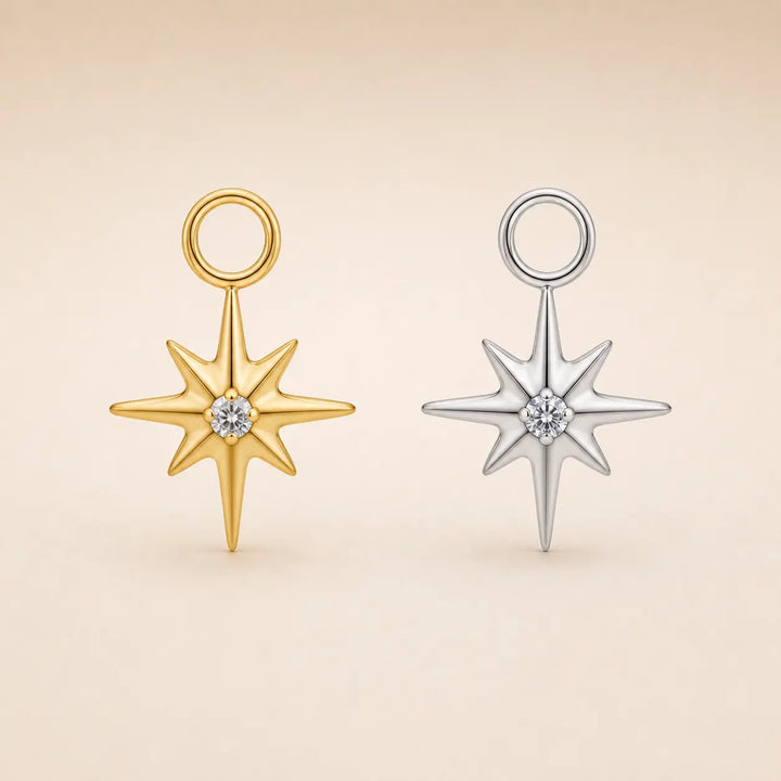 Star With A Crystal Earring Charm
