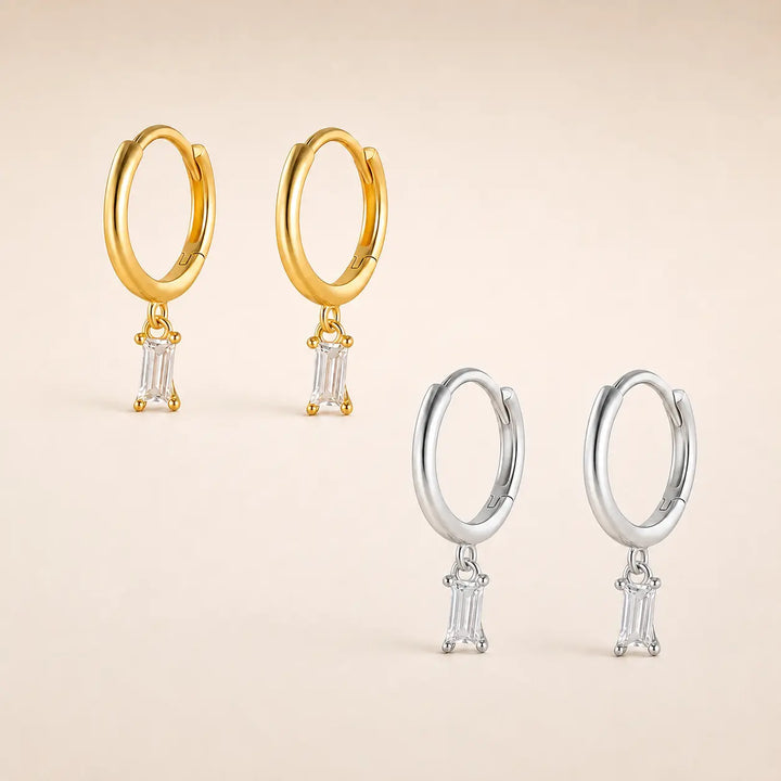 Diamond Drop Mini Hoops