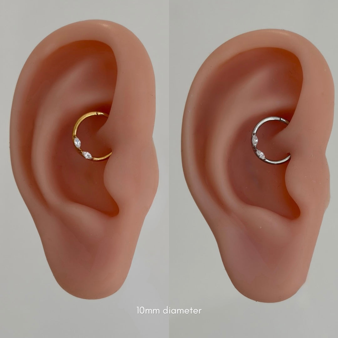 Leaf Crystal Daith Hoop