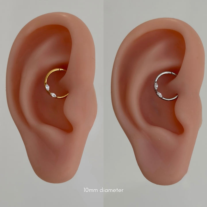 Leaf Crystal Daith Hoop