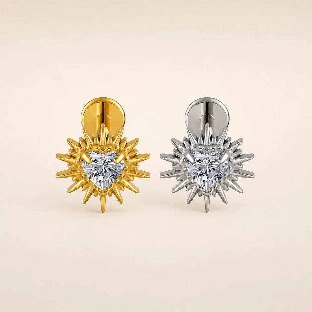 Fire Heart Single Stud