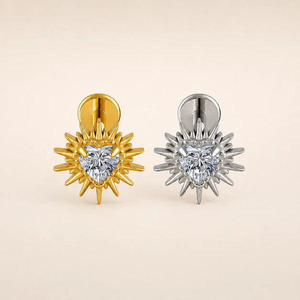 Fire Heart Single Stud
