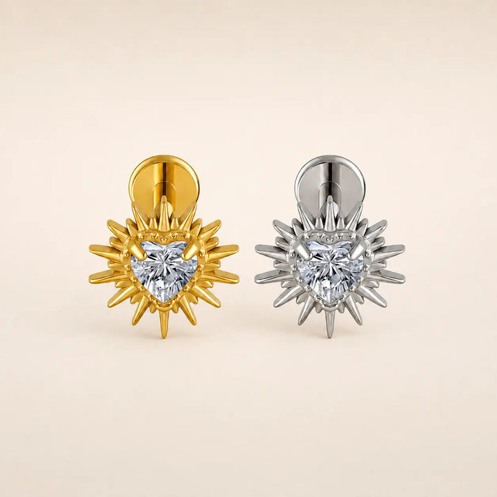 Fire Heart Single Stud