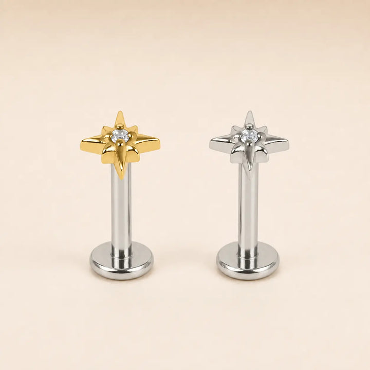 Star With A Crystal Single Stud