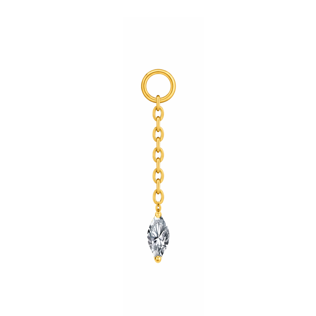 Long Crystal Chain Earring Charm