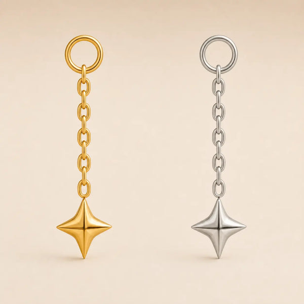 Plain Star Chain Earring Charm