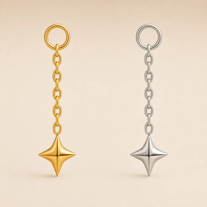 Plain Star Chain Earring Charm