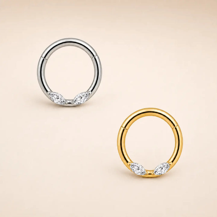 Leaf Crystal Daith Hoop