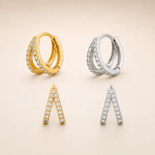 Split Crystal Mini Hoops