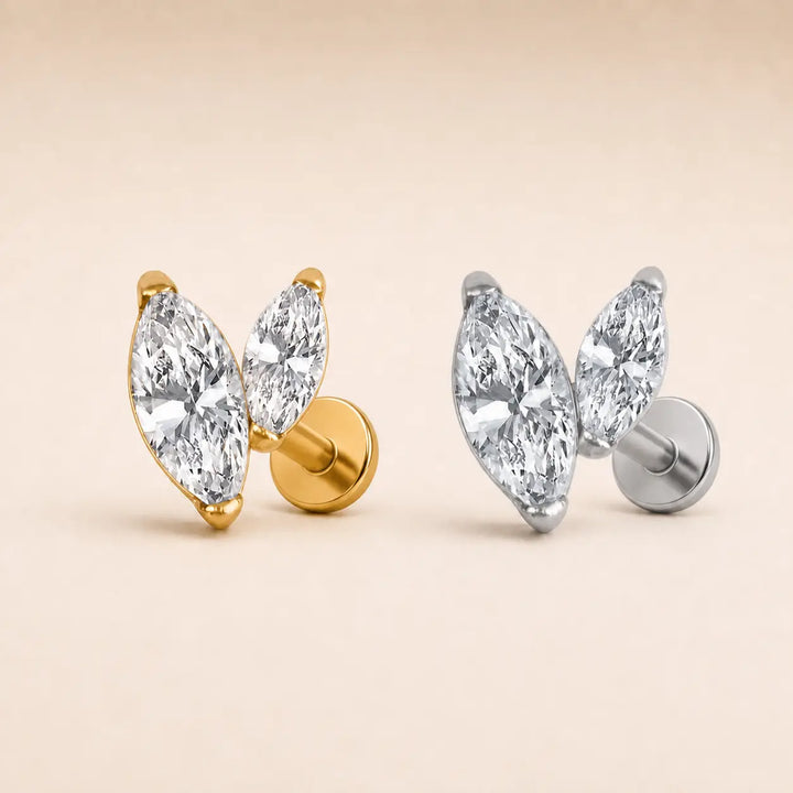 Crystal Leaf Single Stud