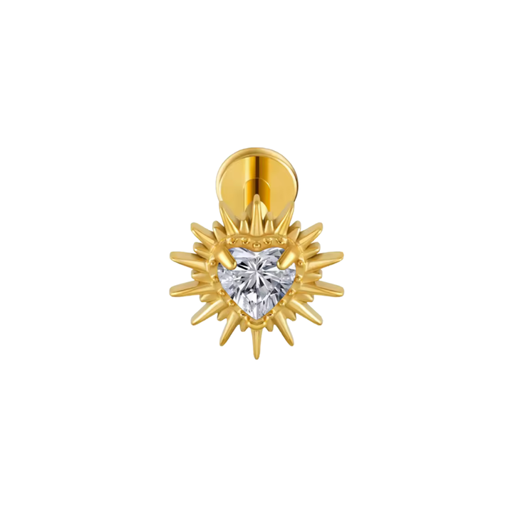 Fire Heart Single Stud