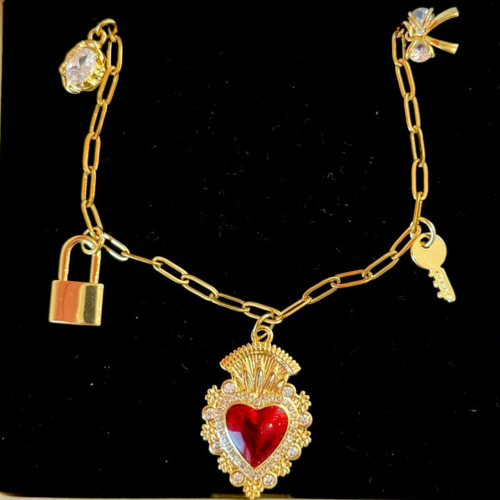 Sacred Heart Pre-made Charm Necklace