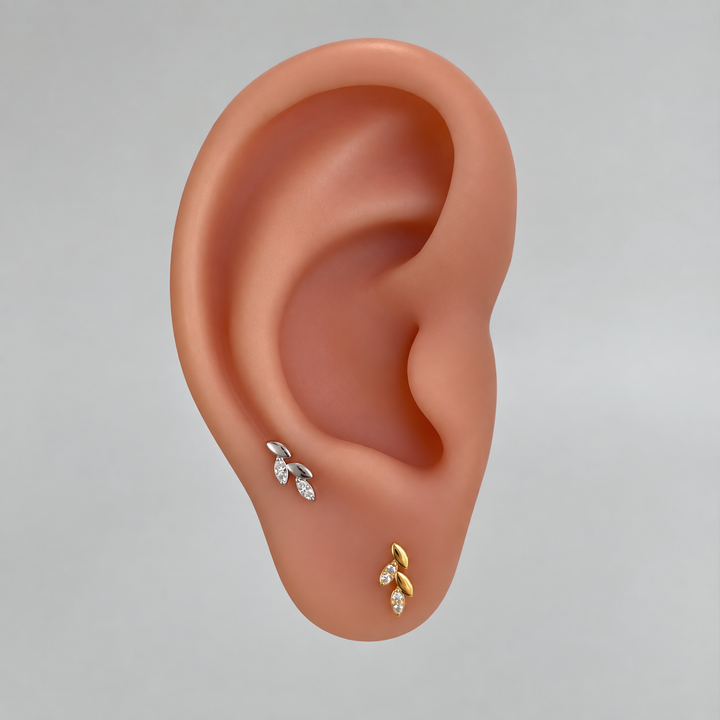 Long Leaf Crystal Studs