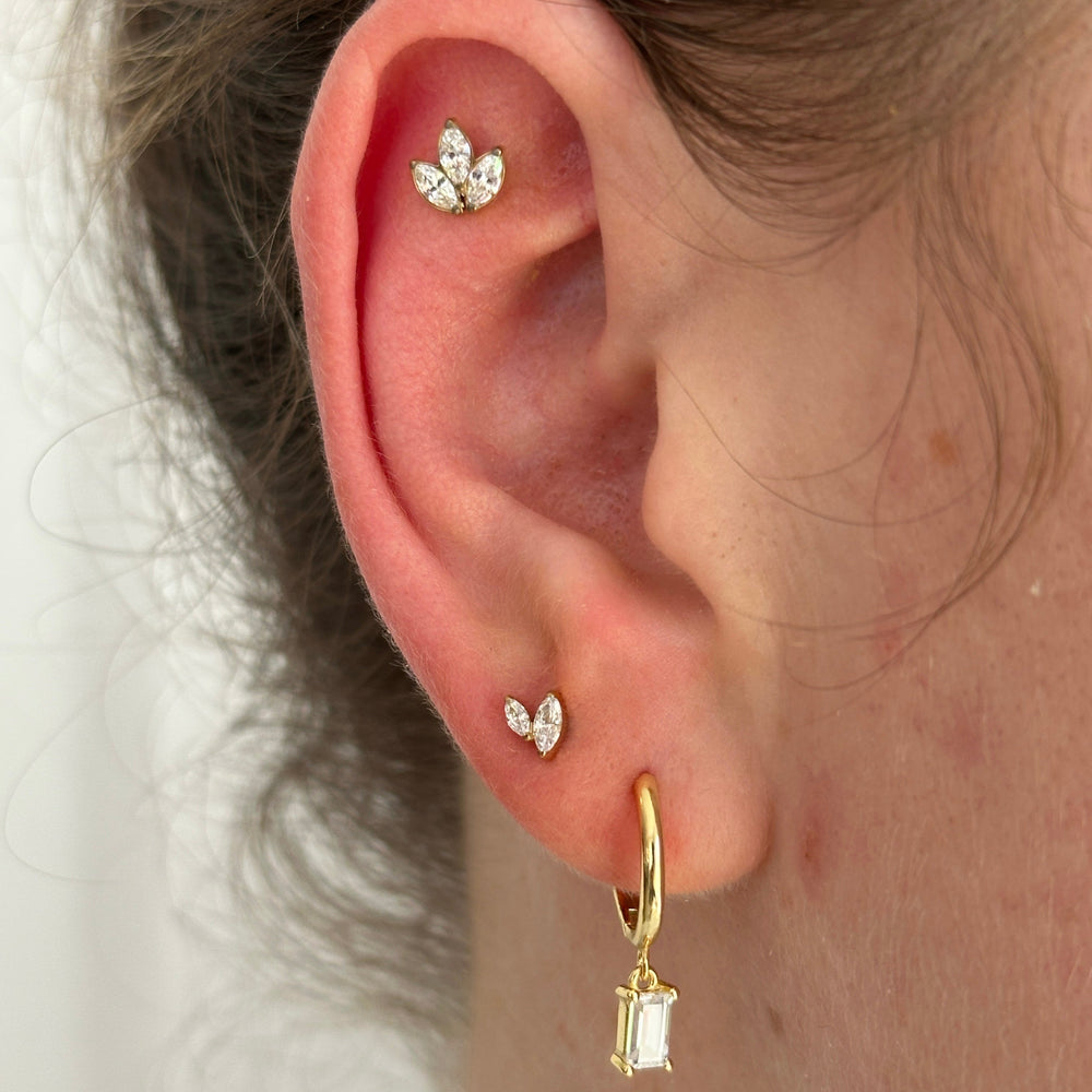 Lotus Cluster Single Stud Dorathy & J