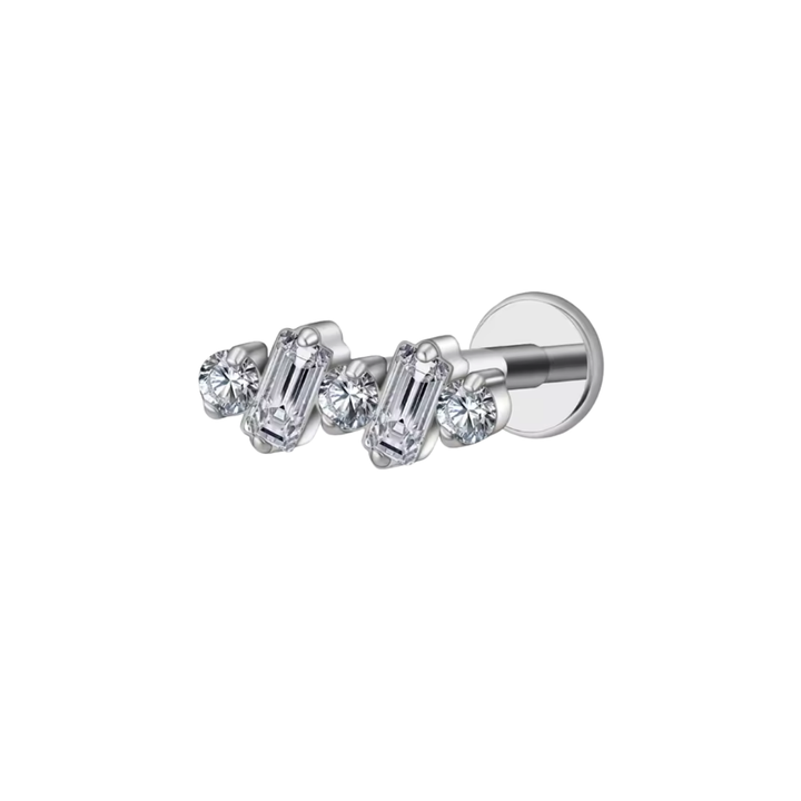 Jacquard Crystal Baguette Single Stud