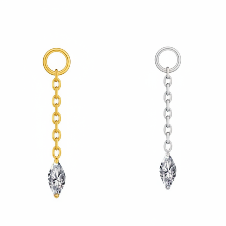 Long Crystal Chain Earring Charm