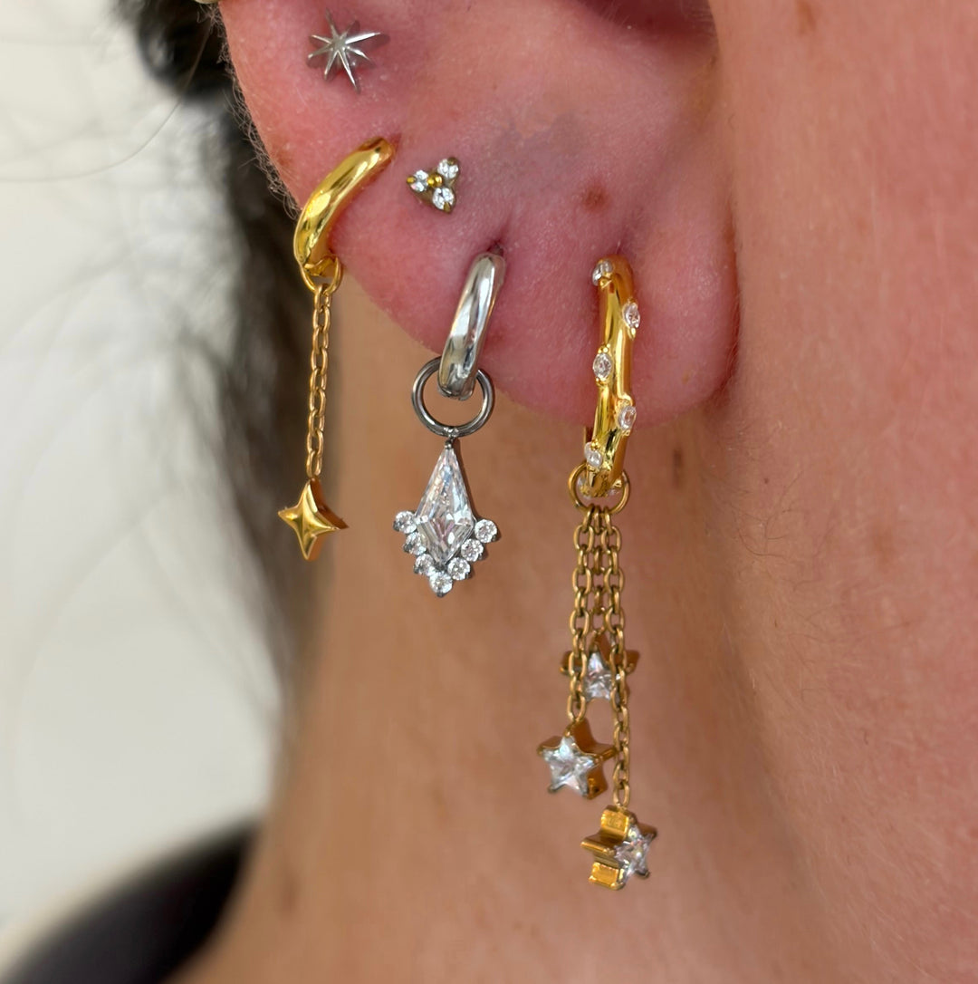 Plain Star Chain Earring Charm