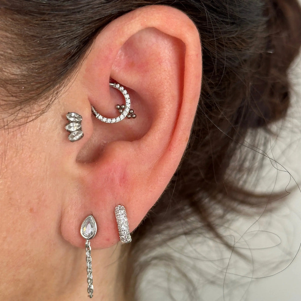 Crystal Drop Daith Hoop Dorathy & J