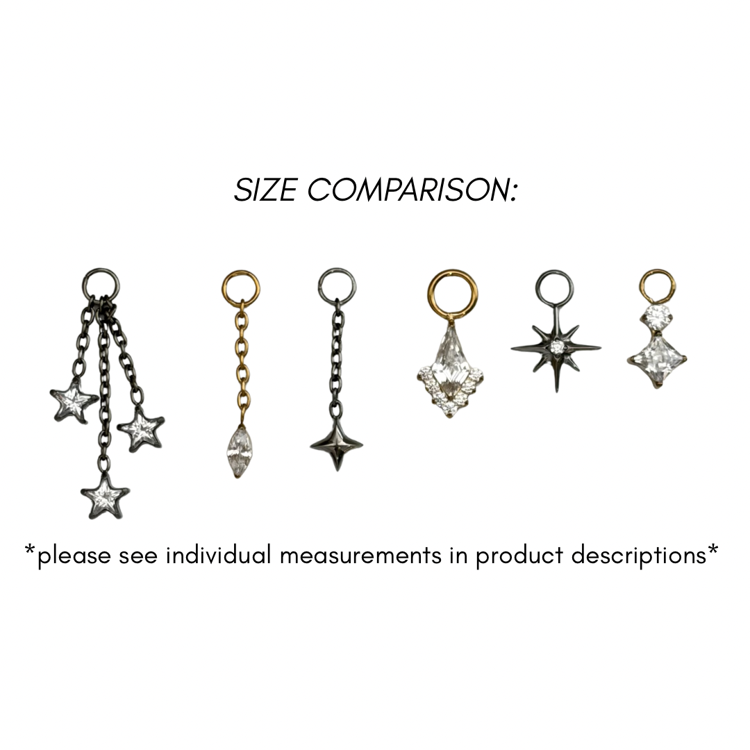 Star With A Crystal Earring Charm