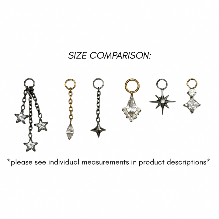 Star With A Crystal Earring Charm