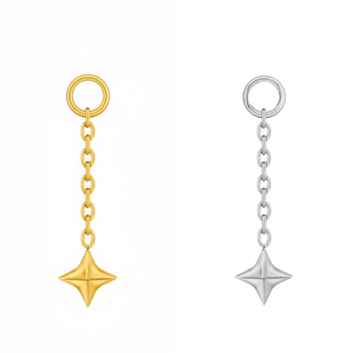 Plain Star Chain Earring Charm