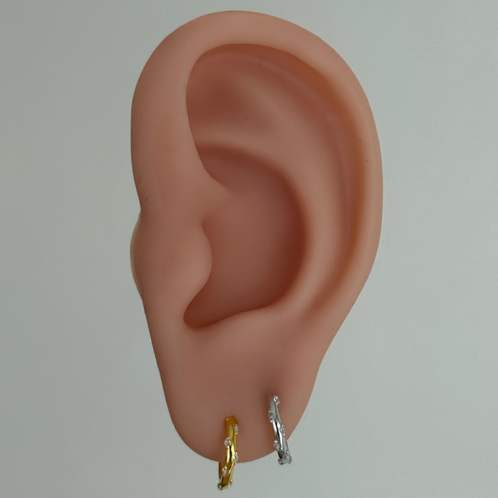 Crystal Dot Mini Hoops