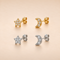 Star & Moon Studs