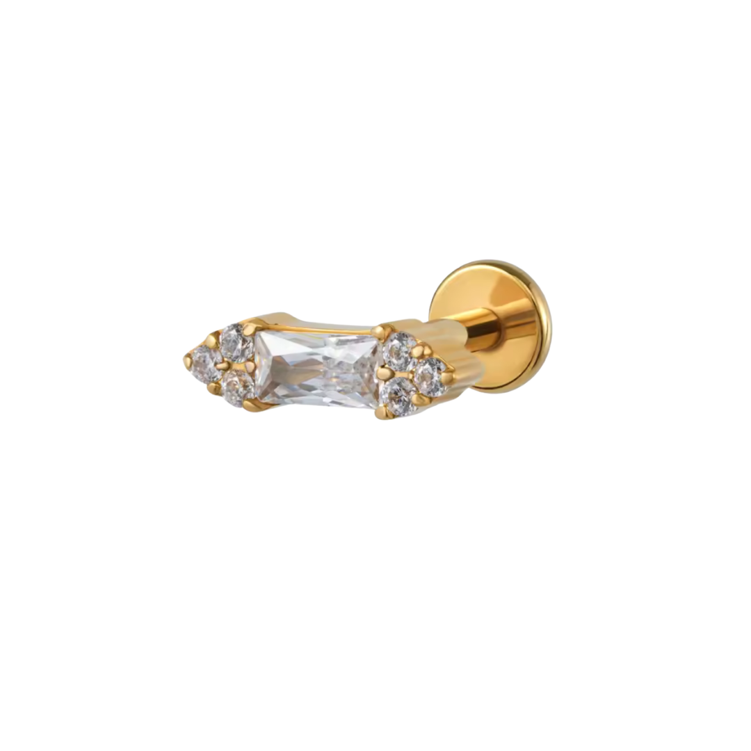 Duo Crystal Baguette Single Stud