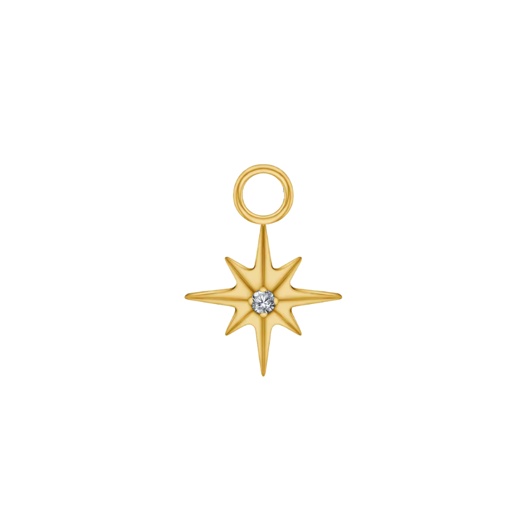 Star With A Crystal Earring Charm