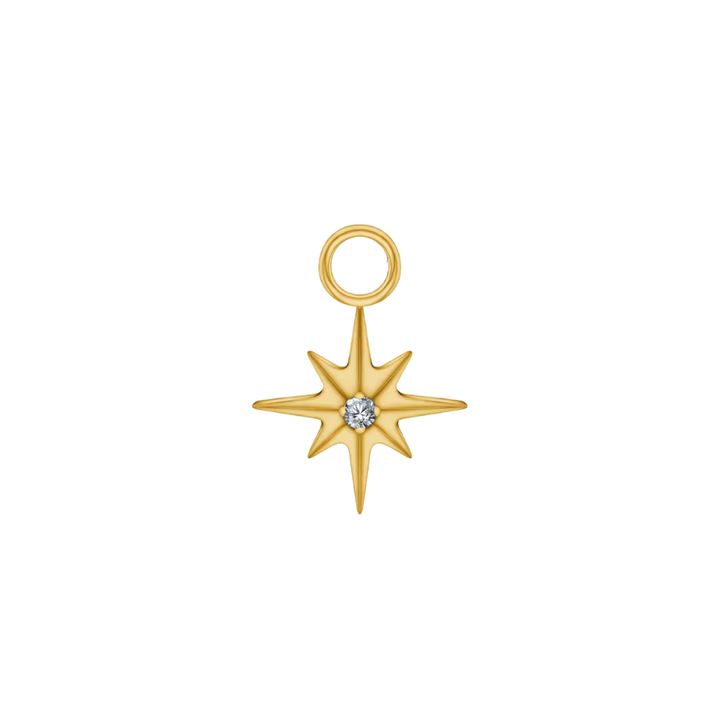 Star With A Crystal Earring Charm