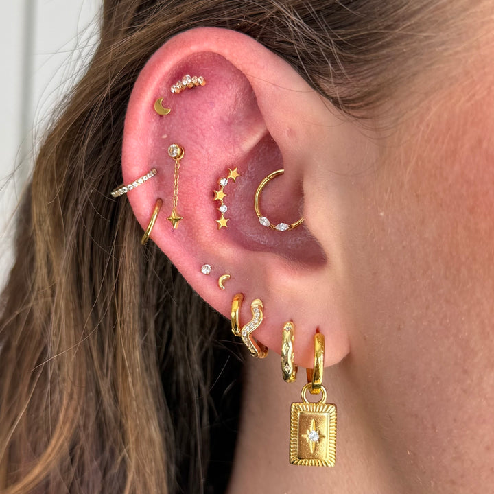 Star Plate Mini Hoops