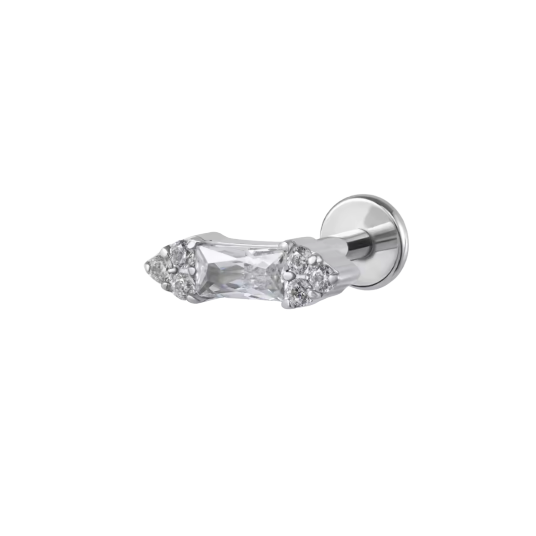 Duo Crystal Baguette Single Stud