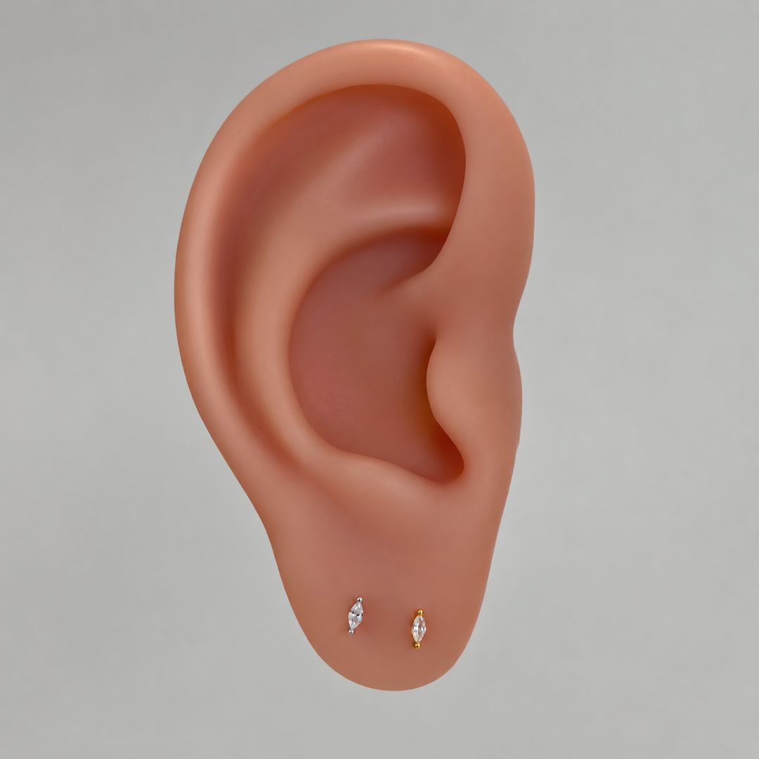 Oval Crystal Studs