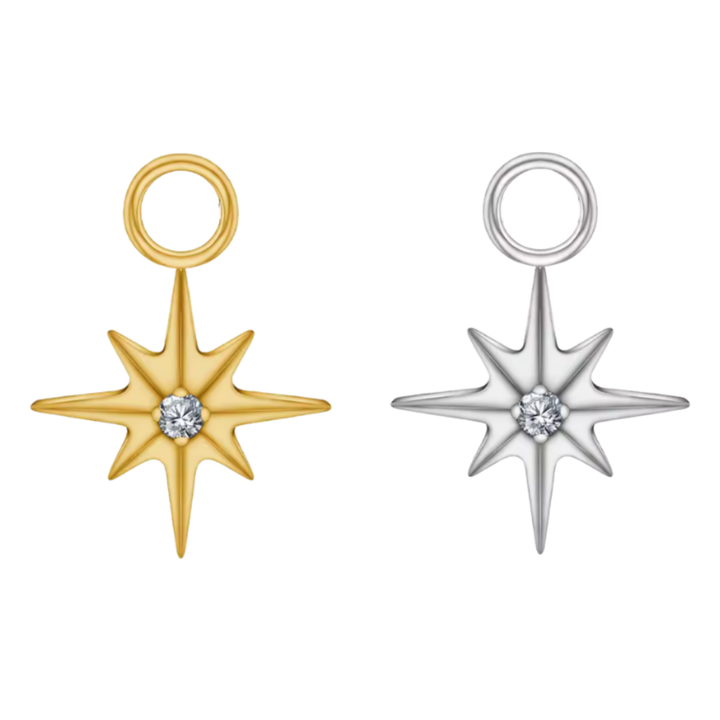 Star With A Crystal Earring Charm
