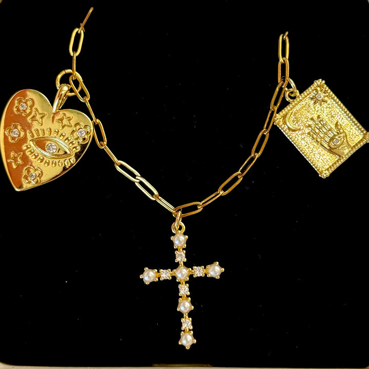 Golden Keepsake Pre-made Charm Necklace