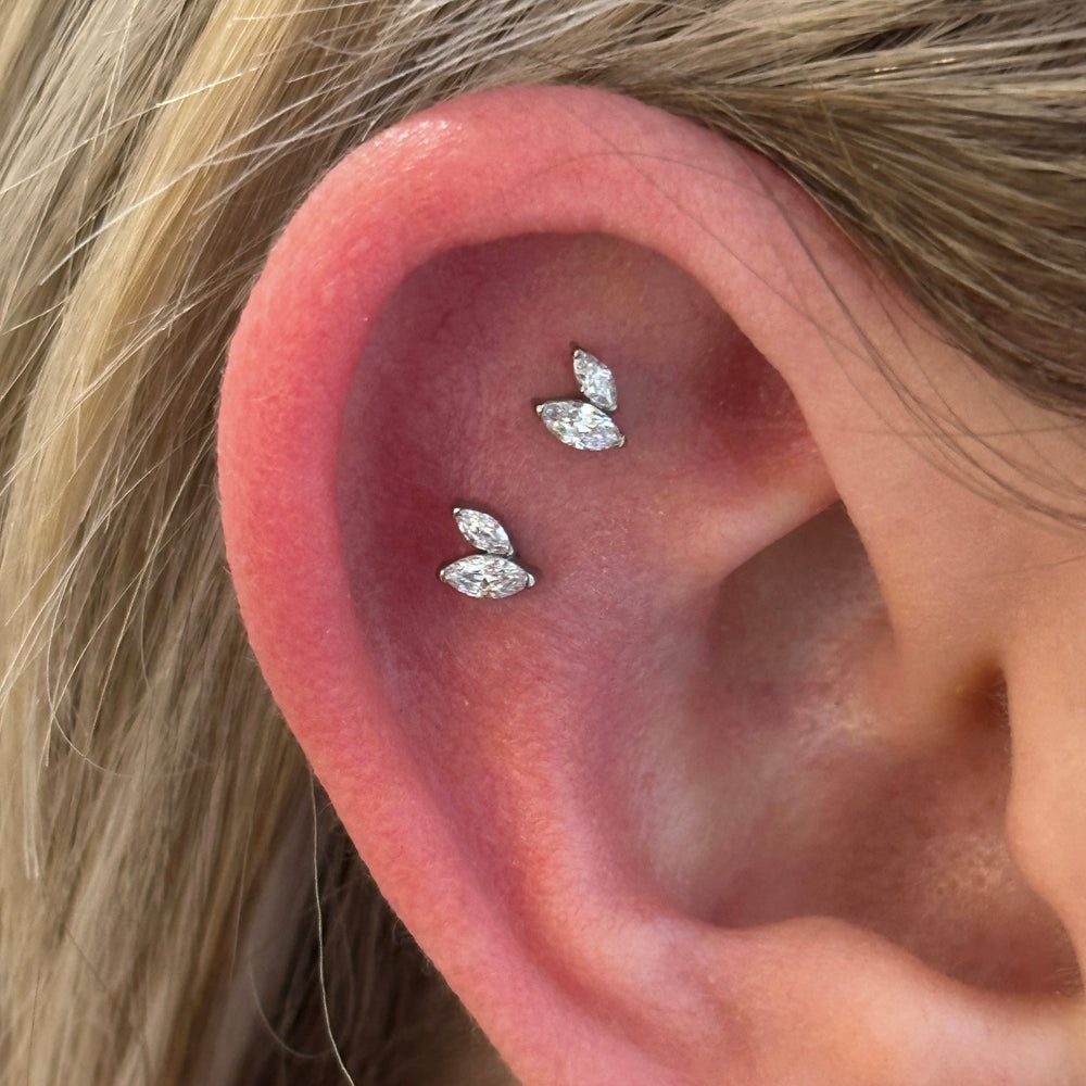 Crystal Leaf Single Stud Dorathy & J