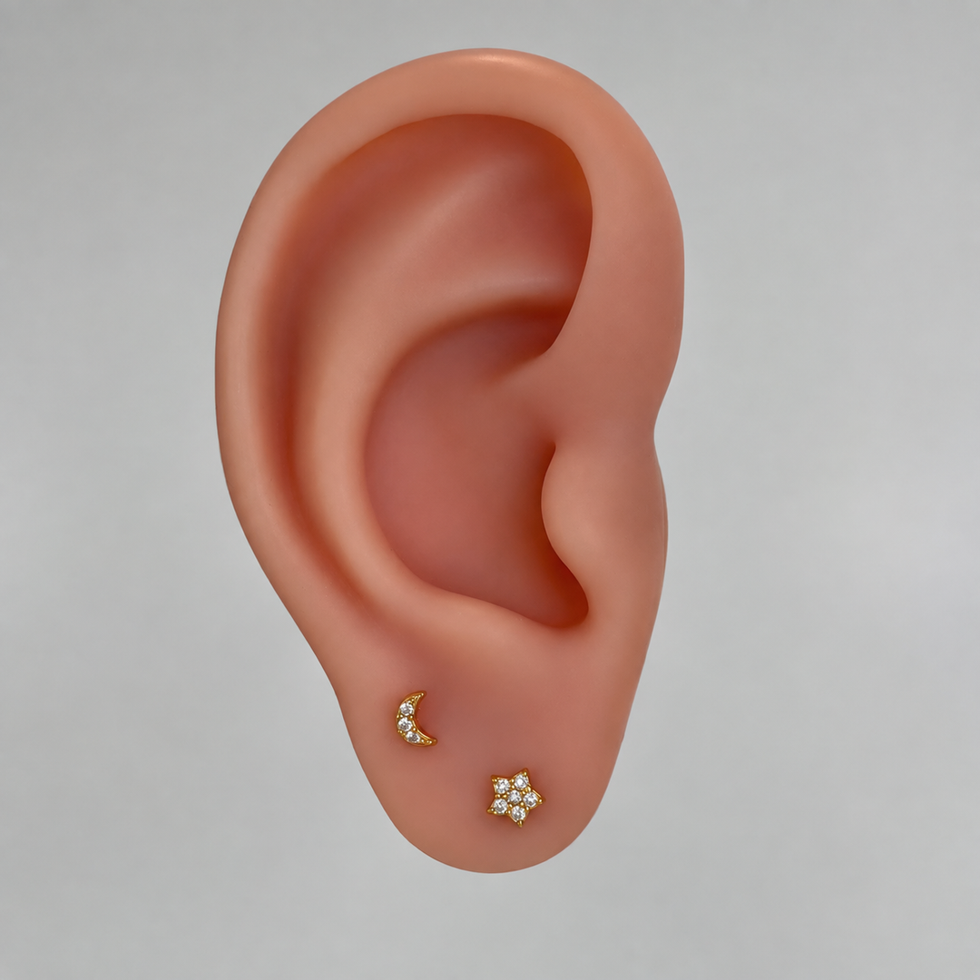 Star & Moon Studs