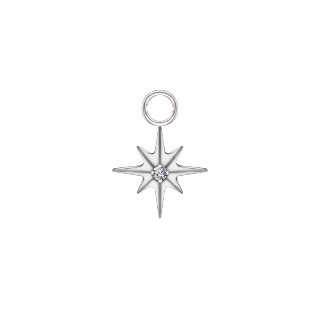 Star With A Crystal Earring Charm