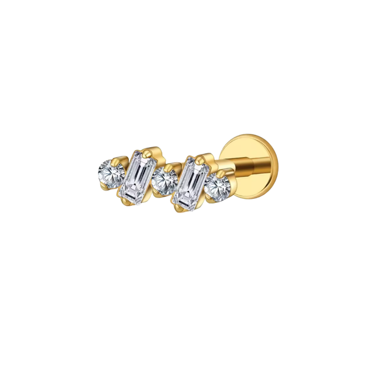 Jacquard Crystal Baguette Single Stud