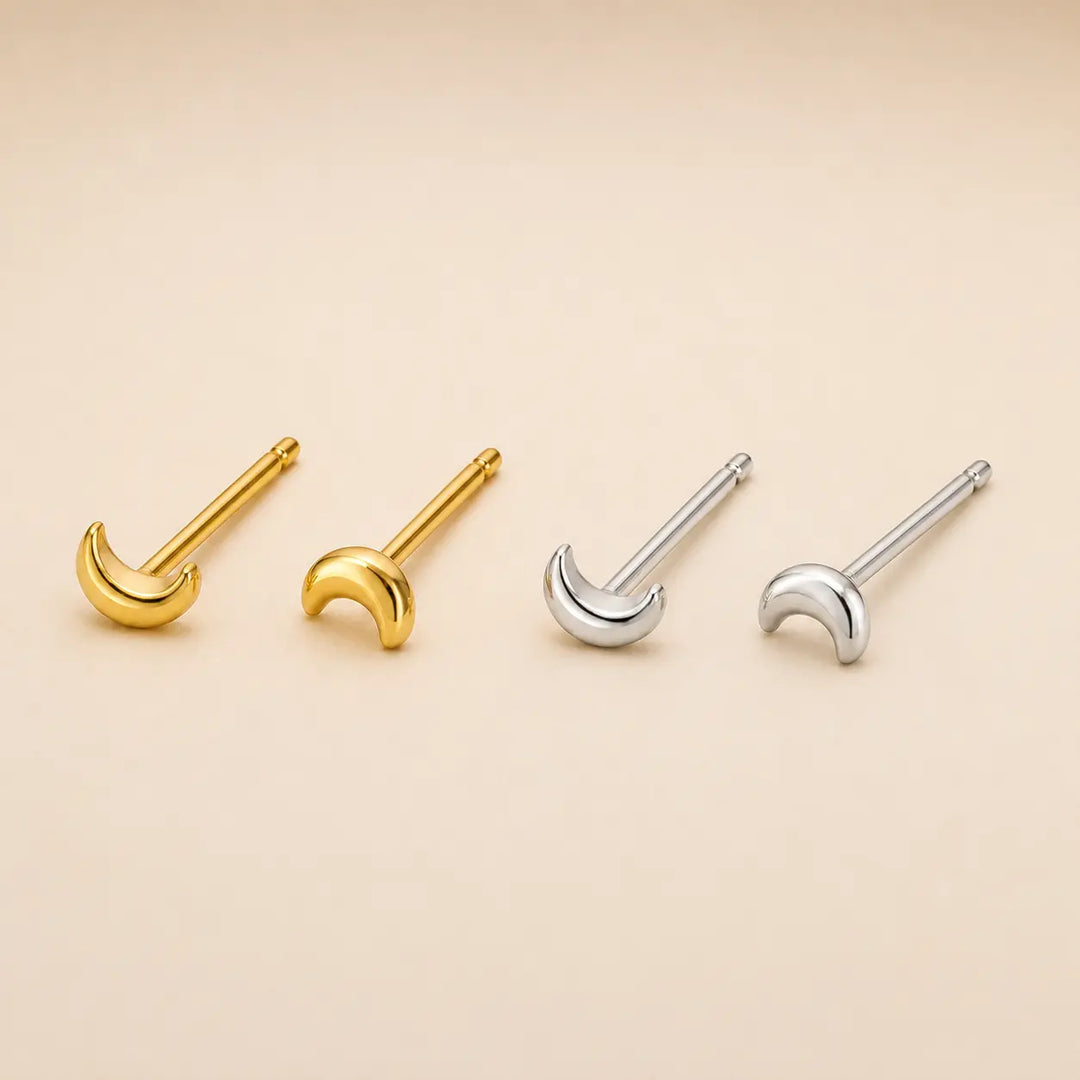 Plain Tiny Moon Studs