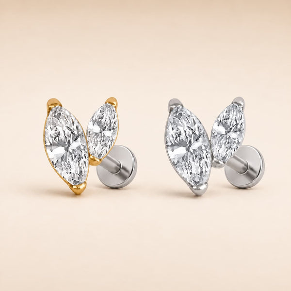 Crystal Leaf Single Stud