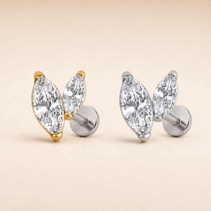 Crystal Leaf Single Stud
