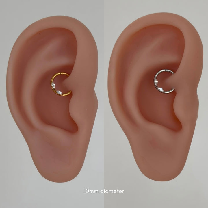 Leaf Crystal Daith Hoop