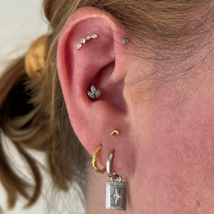 Star Plate Mini Hoops