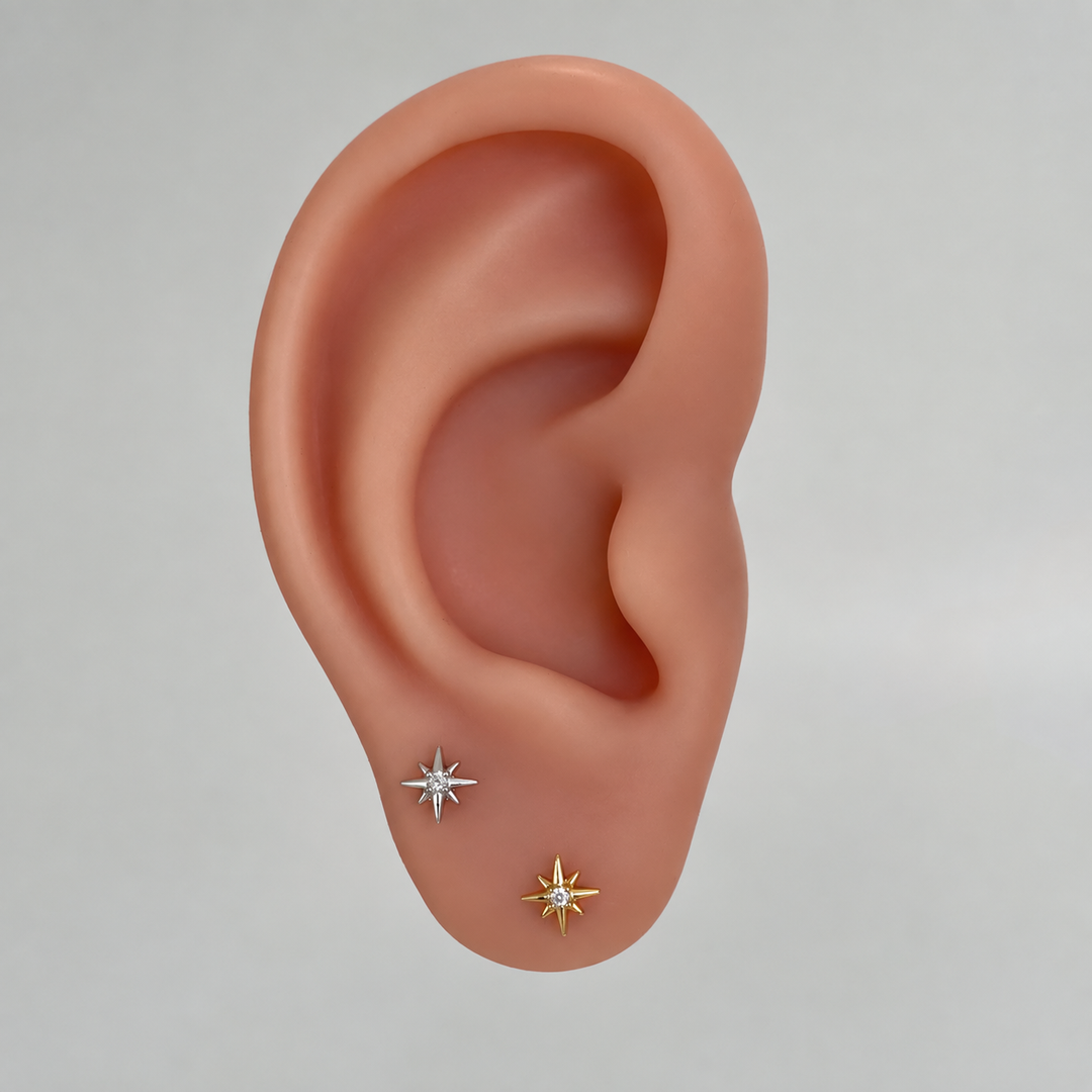 Star With A Crystal Studs
