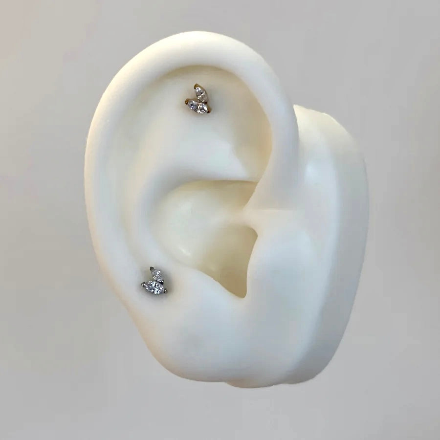 Crystal Leaf Single Stud Dorathy & J