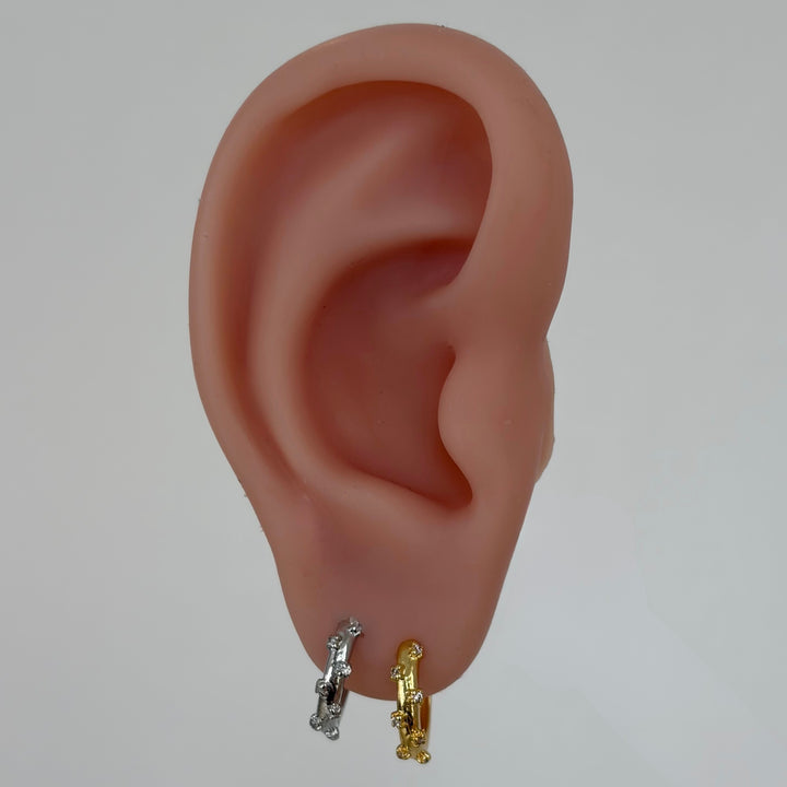 Crystal Dot Mini Hoops