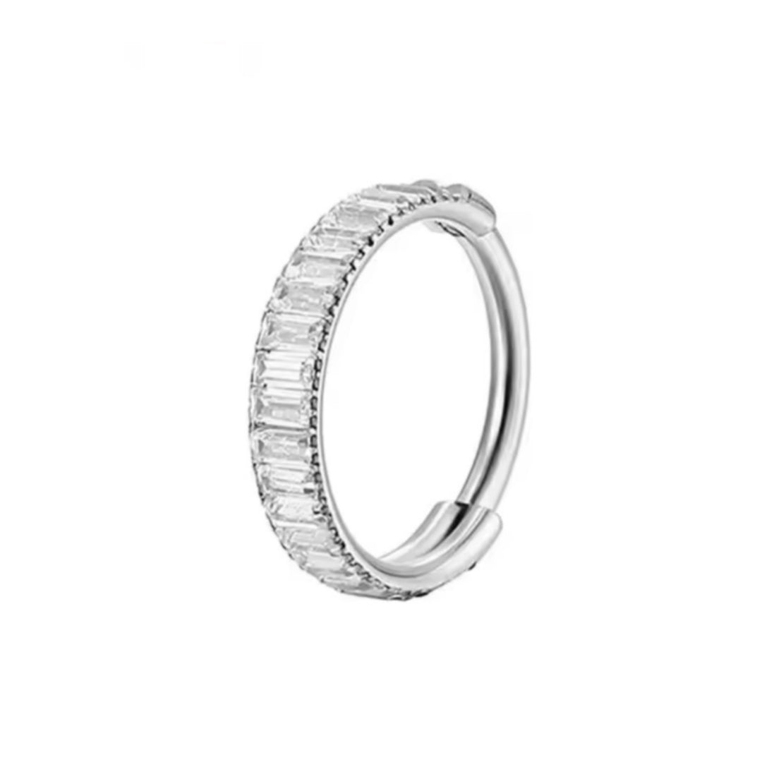 Baguette Crystal Single Hoop