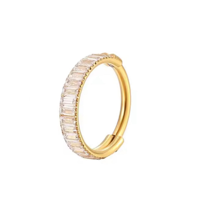 Baguette Crystal Single Hoop
