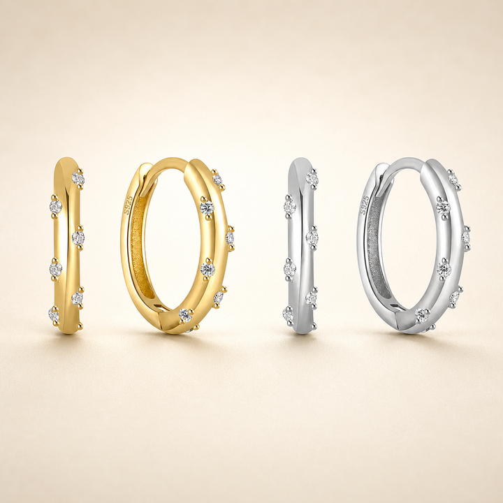 Crystal Dot Mini Hoops